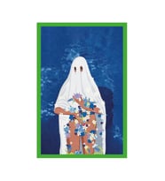 Ghost – Hayalet Temalı İllüstrasyonlu Dekoratif Kartpostal & Hediye Not Kartı  10x15 cm (Lacivert-Gri-Mavi-Haki-Turuncu)