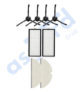 ROBOROCK Q5, Q5+, Q5 PRO,Q5 PRO+ UYUMLU 4 Yan Fırça 2 Filtre 2 Mop PKT-iasgf0000493