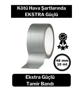Çok Amaçlı Su Geçirmez Sızdırmaz Dayanıklı İzolasyon Gri Tamir Bandı 48 Mm 10 Mt 1 Adet