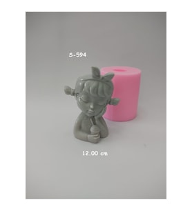 Milkshake li kız saksı silikon kalıp (S594)