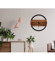 BK Home Dekoratif 45cm Ahşap Duvar Saati-7 (Beyaz)