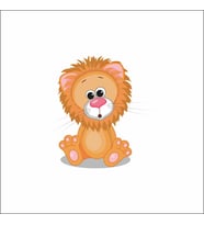 Sevimli Aslan Sticker Duvar Sticker 25x15 CM