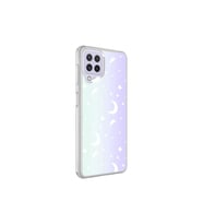 Samsung Galaxy M32 Uyumlu Kılıf Zore M-Blue Desenli Kapak (Gri)