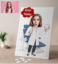 Dişçiye Özel Karikatürlü Kişiye Özel Puzzle