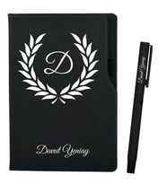 Kişiye Özel Doğum Günü Hediyesi Siyah Defter ve Roller Kalem Hediye Seti