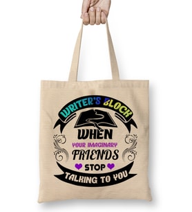 Funny Writer s Block Imaginary Friends Bez Çanta Uzun Saplı