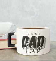 BK Gift Kişiye Özel Babalar Günü Tasarımlı Siyah Kulplu Çay & Kahve Fincanı-3, Babaya Hediye, Babalar Günü Hediyesi