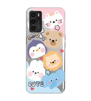 Oppo A16 / A55 Uyumlu Cute Animals Tasarımlı Şeffaf Telefon Kılıfı
