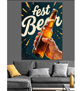 Fest Bira Eğlence Poster Dekoratif Kanvas - Mdf Ahşap Tablo