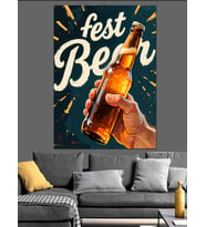 Fest Bira Eğlence Poster Dekoratif Kanvas - Mdf Ahşap Tablo