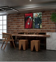 Kişiye Özel Türk Bayrağı Ve Mustafa Kemal Atatürk Tasarımlı Kanvas Tablo İkili Set 30x50 cm Yeni İş Hediyesi