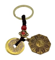 Feng Shui Metal Anahtarlık Şans Parası Ve Bagua Ayna No.1