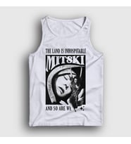 Presmono Unisex Beyaz Inhospitable Müzik Mitski Atlet 543453tt