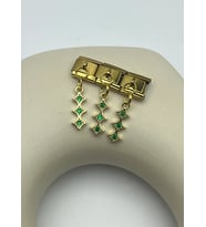 Çelik Gold Yeşil Sallantılı Nomi Charm - 25crm109