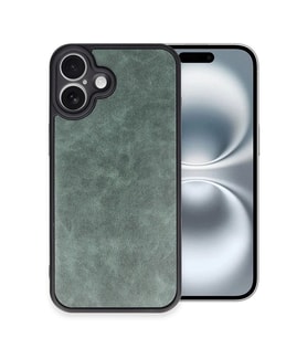 Newface Apple iPhone 16 Plus Kılıf Aras Deri Kapak - Koyu Yeşil