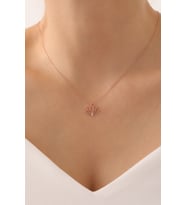Gümüş Lotus Çiçeği Kolye - 925 Ayar Gümüş Kolye
