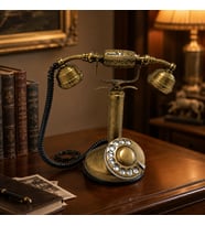 Nostaljik Çevirmeli Telefon Dekoratif Obje – Antik Görünümlü Masa Telefonu