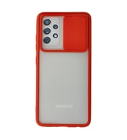 Samsung Galaxy A52 Kılıf Palm Buzlu Kamera Sürgülü Silikon - Kırmızı
