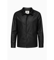 Basic Slim Fit Çıt Çıtlı Deri Ceket - Sade ve Şık Tasarım (Siyah)