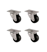 Furç Tablalı Bilyalı Teker - 32MM - Siyah HKS233 - 4 Adet
