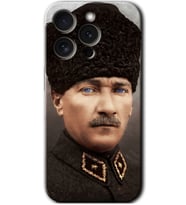 İphone 15 Pro Max Kılıf HD Desen Baskılı Kılıf - Başkomutan Atatürk