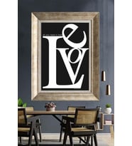 Tablore Love Yazılı All You Need Is Love Çerçeveli Kanvas Tablo Modern Tipografi Duvar Dekoru