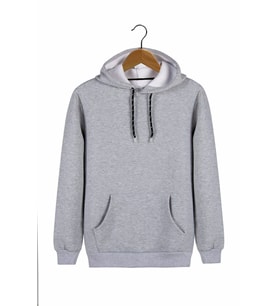 Erkek Kapüşonlu Uzun Kollu Kanguru Cepli Sweatshirt 9Y-5200178-002 Gri