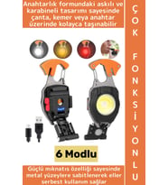 Outdoor Piknik 6 Aydınlatma Modlu 500 Lümen Güçlü Işık Çok Fonksiyonlu Şık Anahtarlık Kamp Lambası