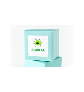 Ataç Temalı Okula Dönüş Etiketi Kare Mat Sticker 4.5 Cm (40 Adet)