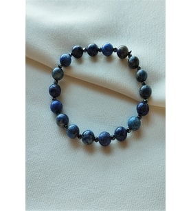 8 MM LAPİS LAZULİ, HEMATİT DOĞALTAŞ BİLEKLİK