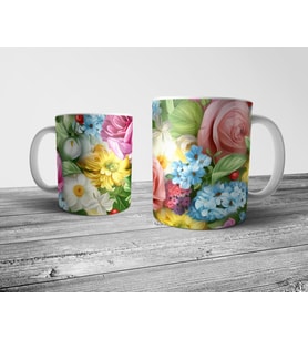 Pixxa Çiçek Desenli Floral Kupa Bardak Model 8