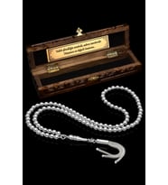 Sertifikalı 99luk Gümüş Tespih 5mm 32Gr Küre Kesim, Namaz Tesbihi (104)