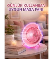 Northcity Taşınabilir Masaüstü Vantilatör - Renkli Ambiyans Işıklı Ayaklı Fan