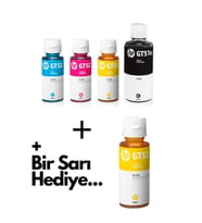 Gt51xl 4qa85a Siyah Sarı Mavi Kırmızı 4 Renk Orjinal Mürekkep Takımı + 1 Sarı