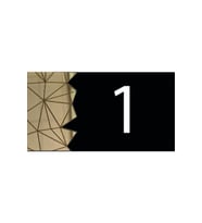 Dekoratif Aynalı Modern Kapı Numarası - Gold 1