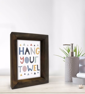 BK Gift Banyo Dekoratif Doğal Masif Ahşap Çerçeve 15x20cm-55 (Beyaz)
