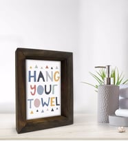 BK Gift Banyo Dekoratif Doğal Masif Ahşap Çerçeve 15x20cm-55 (Beyaz)