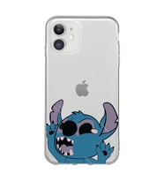 Iphone 11 Uyumlu Stitch Desenli Şeffaf Telefon Kılıfı