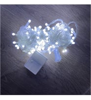 10 M 100 Led Damla Uçlu Beyaz Işık Şeffaf Kablo MZ-17-1