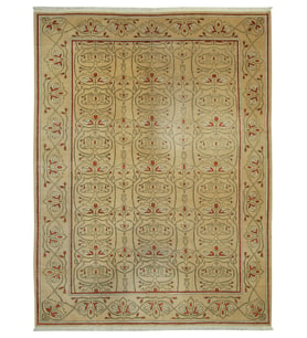Kırmızı Halı Klasik Stil Madalyon Desenli El Dokuma Yün Pamuk Karışımlı Lüks Salon Halısı