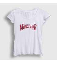 Presmono Kadın Beyaz Round Logo Band Maneskin T-Shirt 362367tt (Beyaz)
