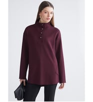 LCW EVERYDAY Mürdüm Dik Yaka Oversize Kadın Tunik