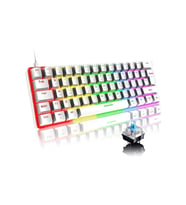Trol Red Switch Mini Rgb Oyun Klavyesi Gaming Mekanik 62 Tuşlu 18 Rgb Led Usb Gaming Keyboard 2023 (Kırmızı-Beyaz)