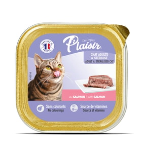 Plaisir Somon Balıklı Pate Kısırlaştırılmış ve Yetişkin Kedi Yaş Maması 100 Gr