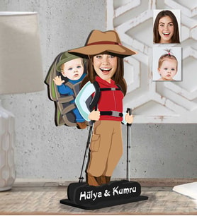 Kişiye Özel 2 Boyutlu Aile  Ahşap Biblo-16