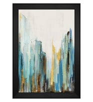 Soyut Şekiller Motifli Kanvas Tablo 50 x 70 cm Siyah Çerçeve