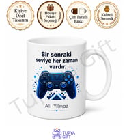 Konsol Oyuncusu Temalı Baskılı Kupa Bardak Hediye Gamer Özel Tasarım Mug