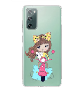 Samsung Galaxy S20 FE Uyumlu Kamera Korumalı Kapak Vespagirl Tasarımlı  Şeffaf  Kılıf