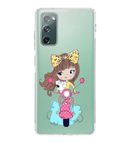 Samsung Galaxy S20 FE Uyumlu Kamera Korumalı Kapak Vespagirl Tasarımlı  Şeffaf  Kılıf