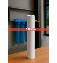 Su Arıtma Cihazı 5 Micron Sediment Tortu Filtre Kartuşu 20" inç (Siyah - Beyaz)